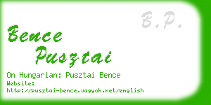 bence pusztai business card